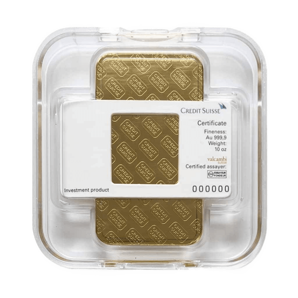 Buy 10 oz Credit Suisse Gold Bar | Texas Precious Metals Buy 10 oz Credit Suisse Gold Bar | Texas Precious Metals