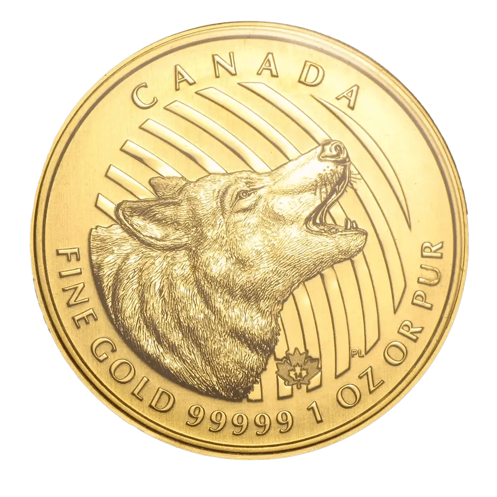 2014 Canada 1 oz Gold Howling Wolf .99999 BU (Assay Card) | Texas 2014 Canada 1 oz Gold Howling Wolf .99999 BU (Assay Card) | Texas