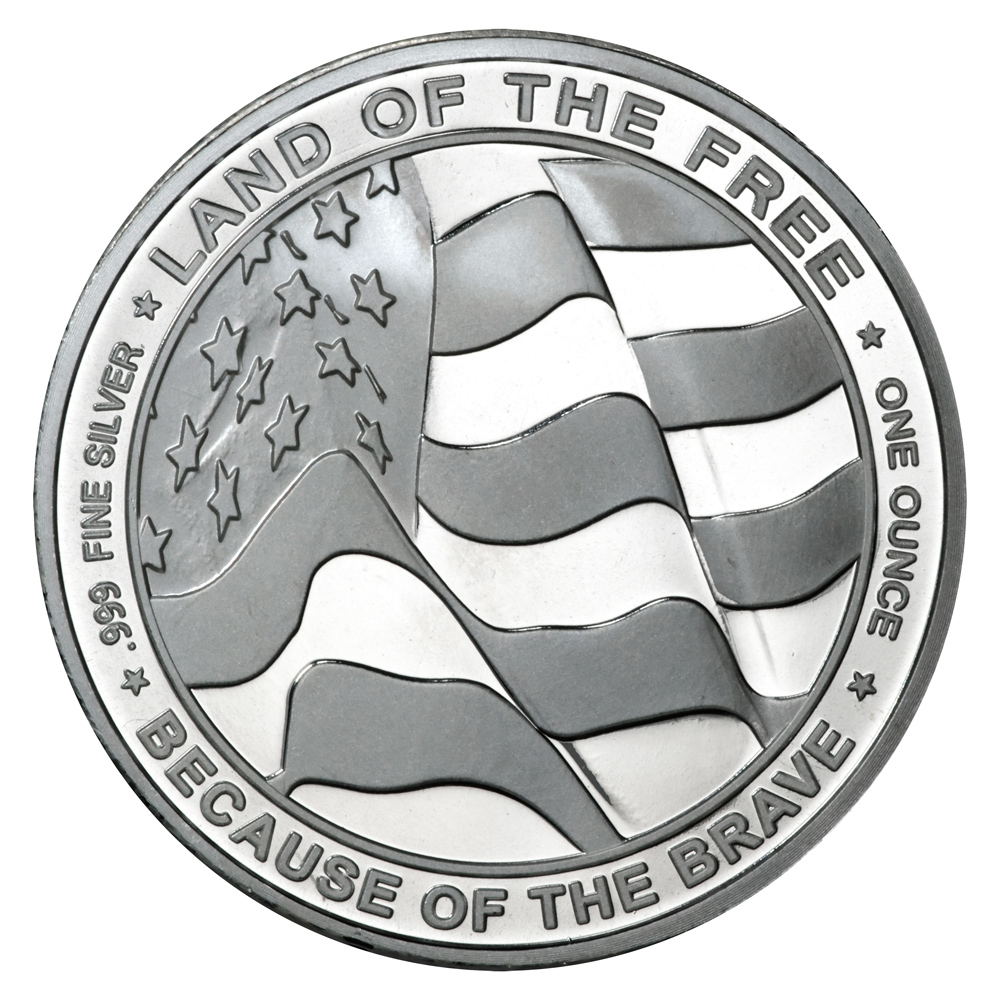 1 oz US Army &quot;Because of the Brave&quot; Silver Round - Obverse