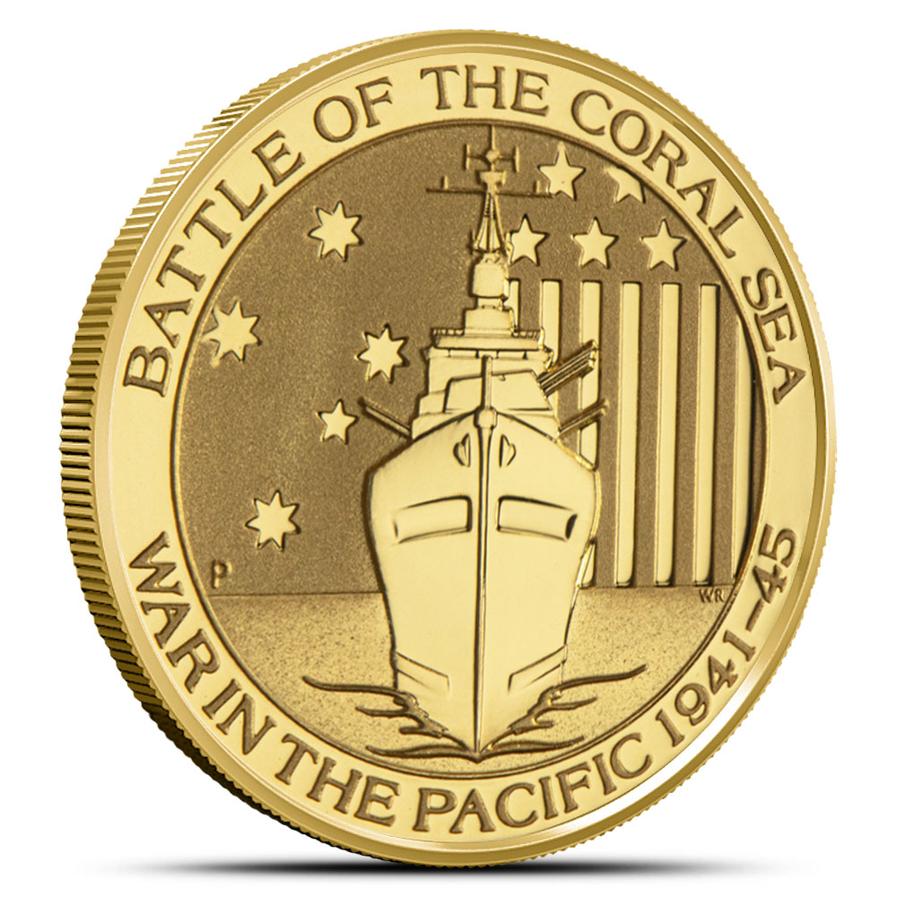 1/10 oz Australian Battle Of The Coral Sea Gold Coin (Any Year)