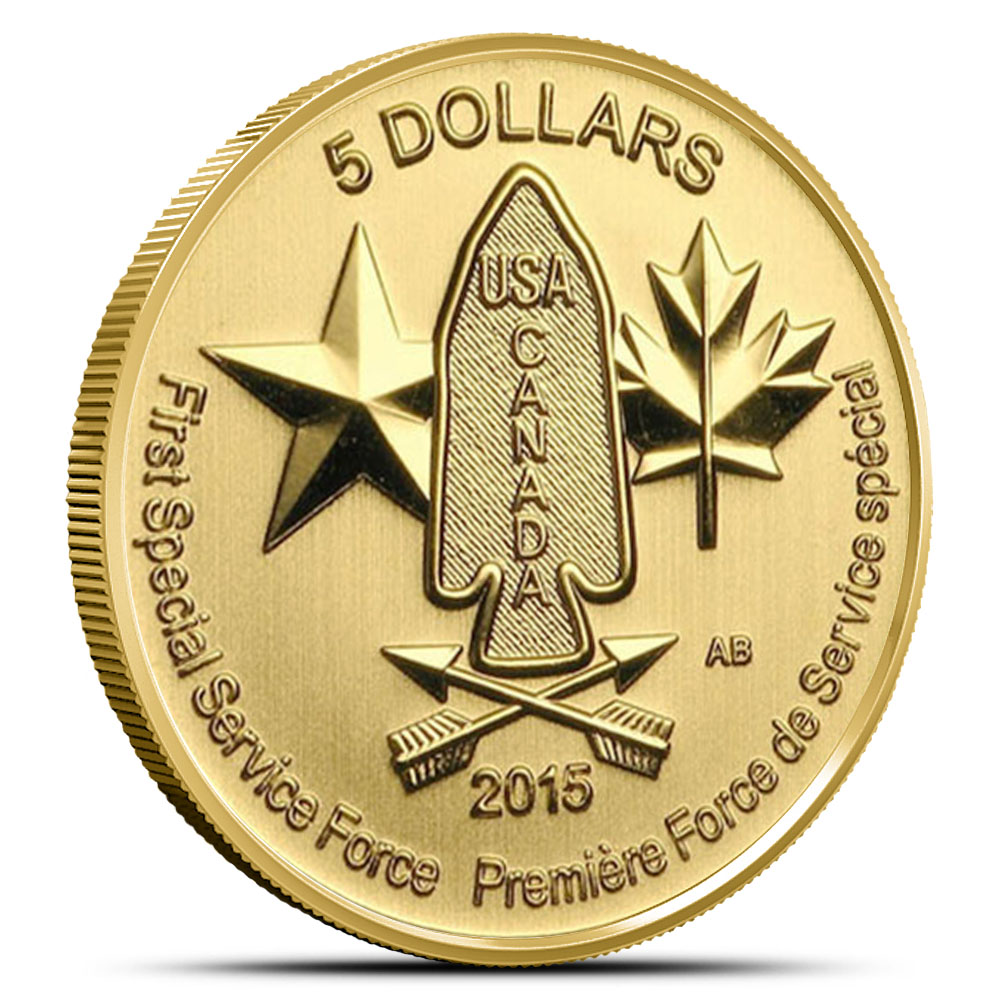 1/10 oz Canadian First Special Service Force Gold Coin (Any Year)