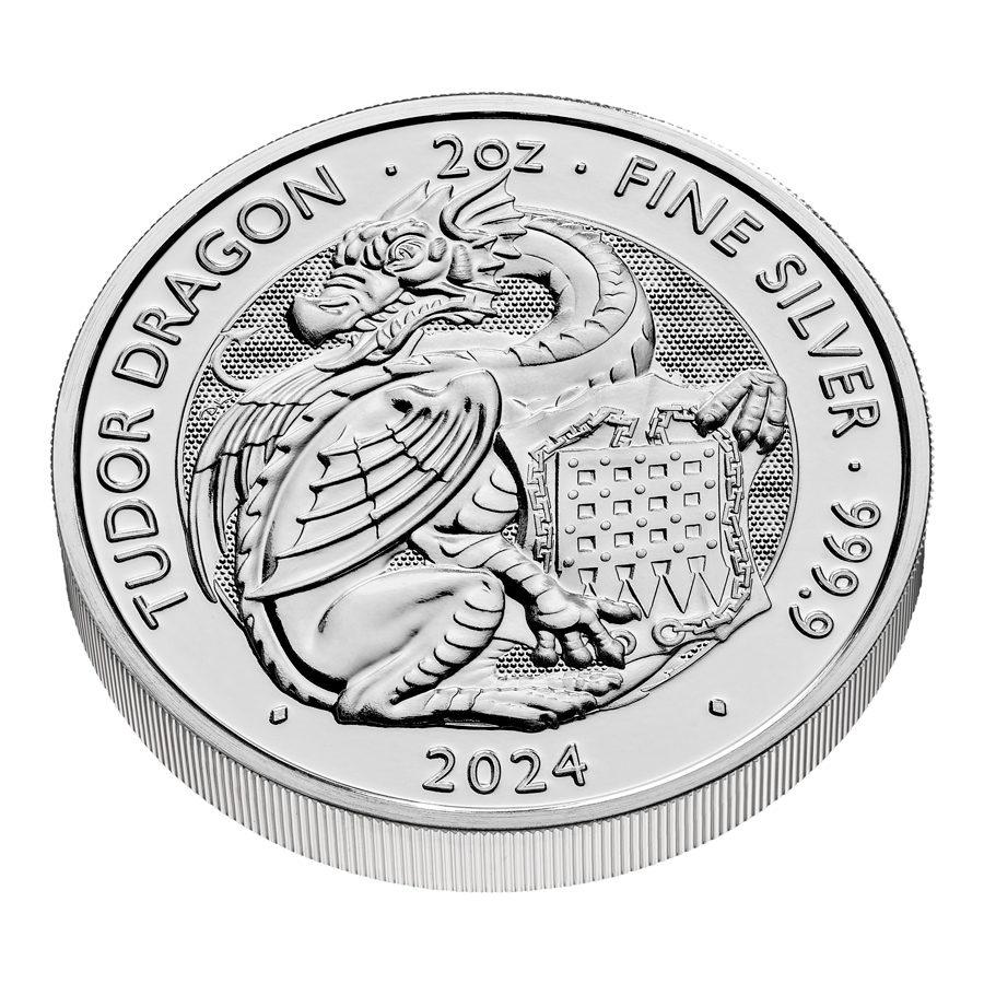 2024 Royal Mint 2oz Tudor Beast Dragon Coin