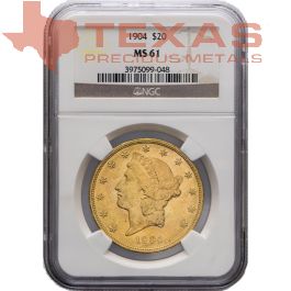 MS-61 $20 Liberty Gold Double Eagle | Texas Precious Metals