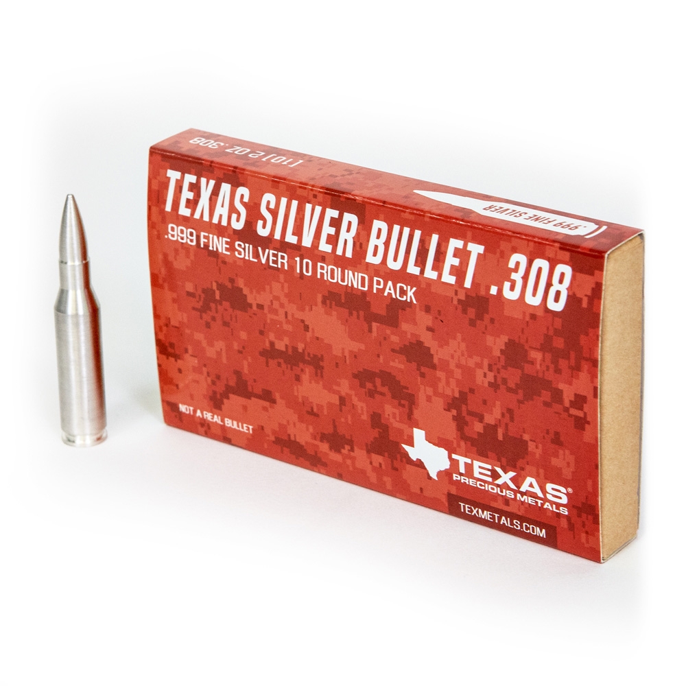 1-oz Silver Bullet – .45 Caliber Pistol Round Replica