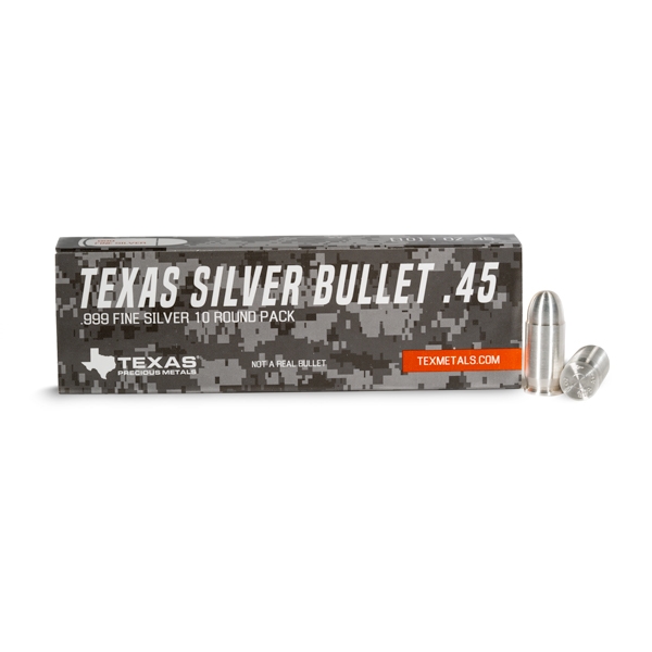 1 oz. .999 Pure Silver Bullet .45 Caliber ACP